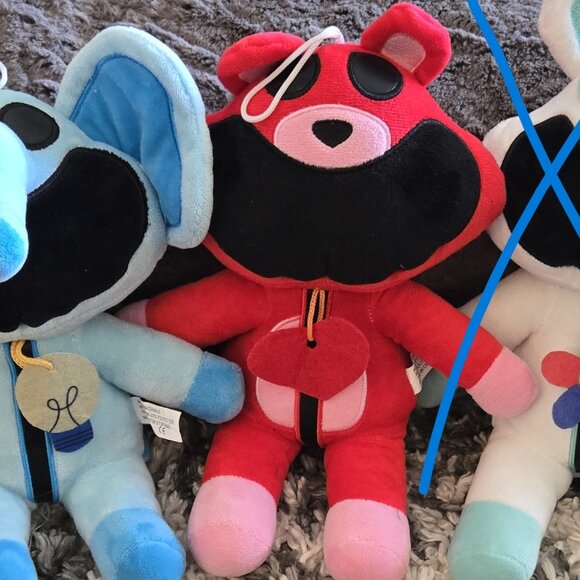 Smiling Critters Blue Elephant & Red Bear Plush Toys (Set of 2) - EUC - Picture 3 of 3